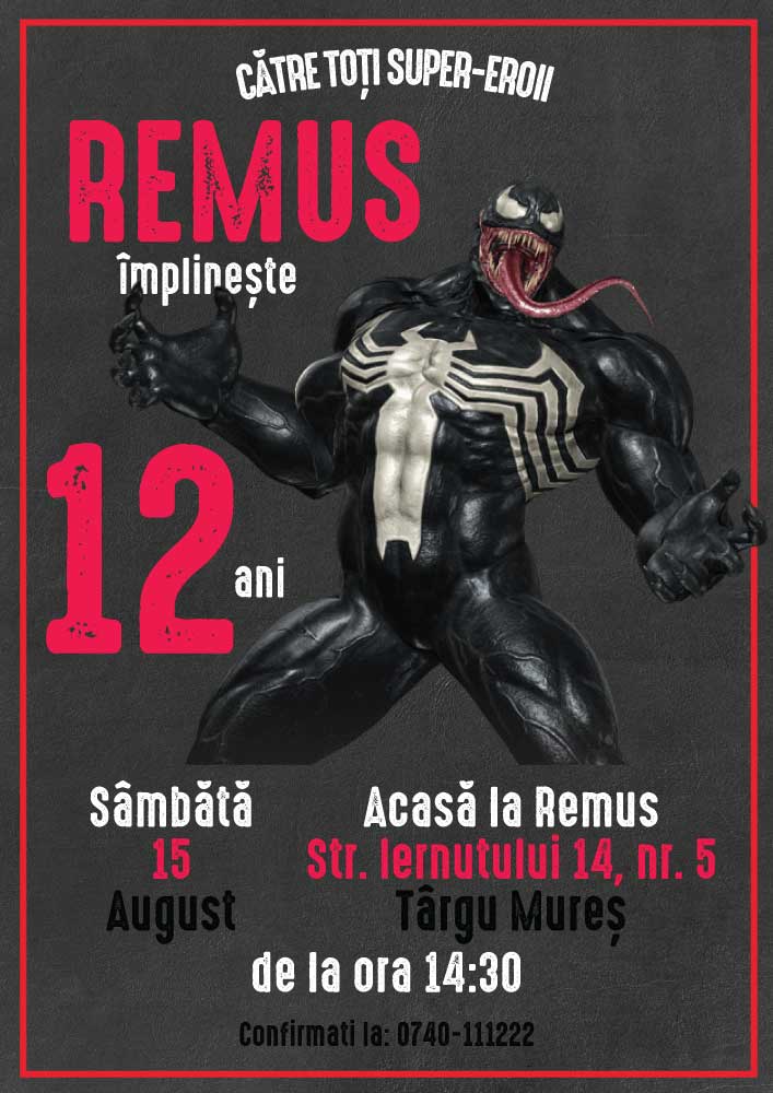 Invitatie Venom model 1 mare